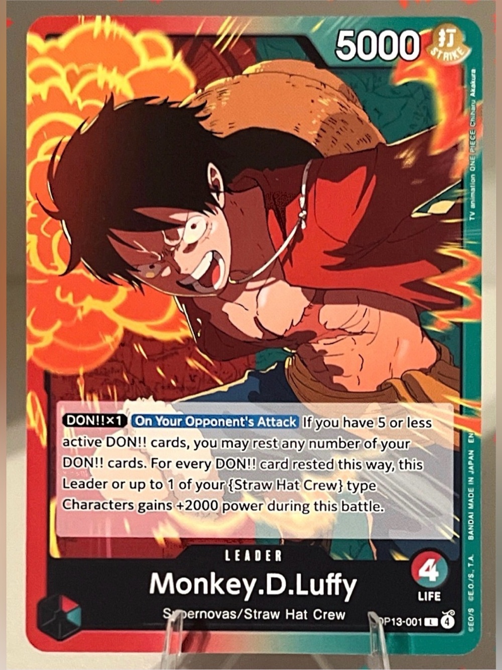 One Piece TCG: Carrying On His Will - MONKEY.D.LUFFY OP13- 001 NM